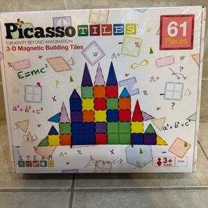 Picasso Tiles 3D Magnetic Building Tiles - 61 Piece Set